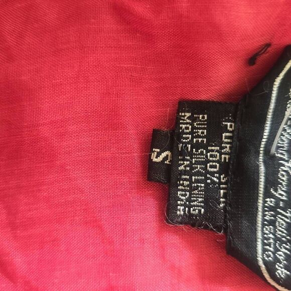 Vintage Jean for Joseph le Bon 100% Silk Red Sequin Short Slv. Blouse, NWT, S - Picture 8 of 10